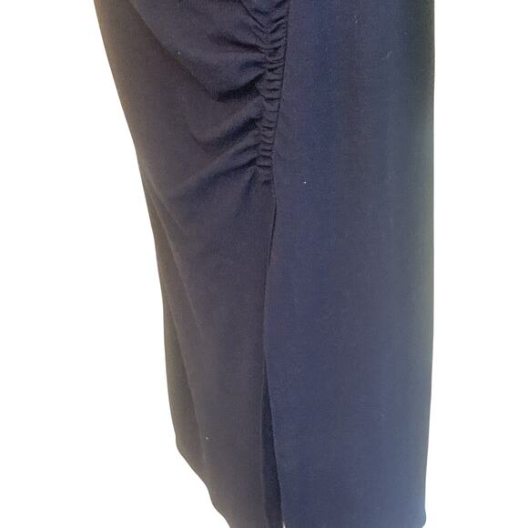 Zara blue stretch wool crepe maxidress, maximalist, modern, sophisticated - Picture 5 of 8